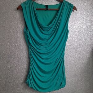 Maurices Turquoise Drape Neck Sleeveless Top    Size S